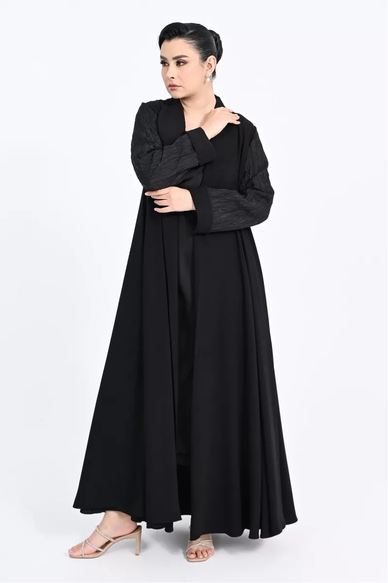 عباية كريب مع جاكار أسود 01020