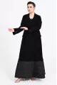 عباية كريب أسود و جاكار 01013