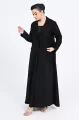 عباية كريب أسود مع جاكار 01011