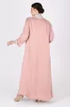 عباية بوجهين قابلة للعكس وردي فاتح وبيج 01041