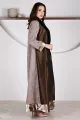 عباية 01044 قماش ميكونوس المطرز الثقيل من الأورجانزا