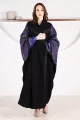 عباية 01050 كريب أسود غني الملمس مع جاكار