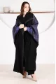 عباية 01050 كريب أسود غني الملمس مع جاكار