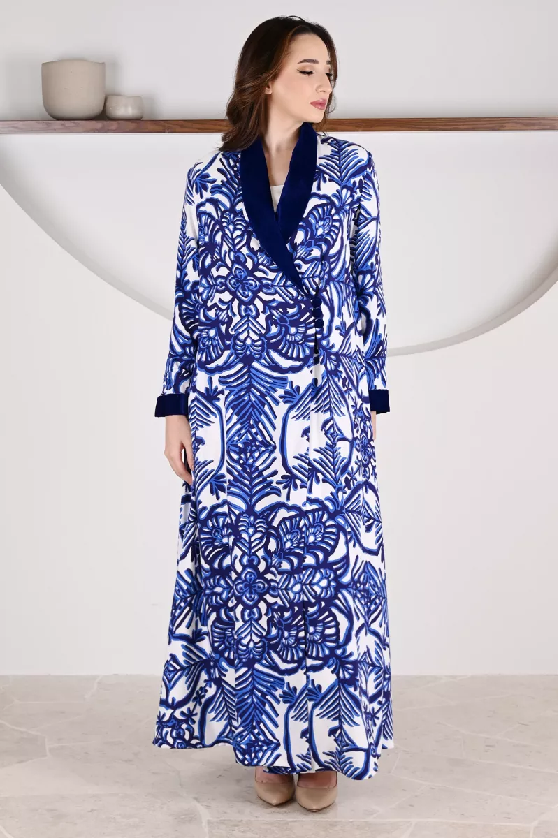 عباية 01063 عباية بليزر من قماش رايون مطبوع