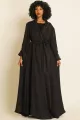 عباية دبل فيس سلك ثقيل أسود 085
