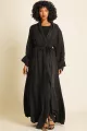 عباية دبل فيس سلك ثقيل أسود 085