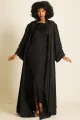 عباية دبل فيس سلك ثقيل أسود 085