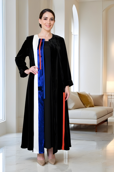 عباية كريب ومخمل 01033