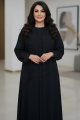 عباية كريب أسود مع جاكار 01019
