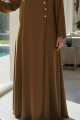 عباية كريب لون شوكو براون لايت 01067