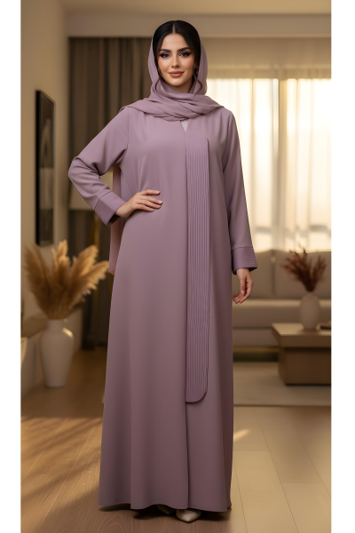 عباية كريب لون موڤ داكن 01077