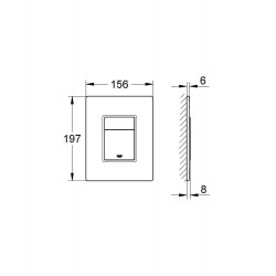 ضغطة سيفون مخفي جروهي ابيض مزجج اصلي الماني