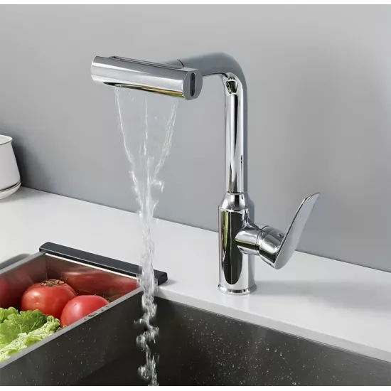 خلاط مطبخ حوض مودرن متحول شلال كروم