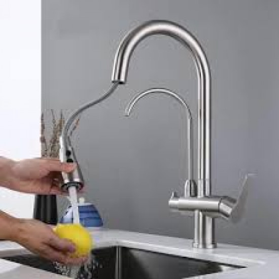 خلاط مطبخ سحاب مودرن لون كروم مطفي