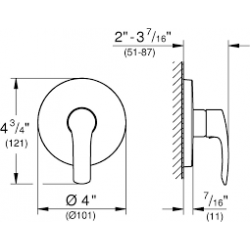 وجه خلاط مخفي دائري خط واحد  اسود موديل جروهي 