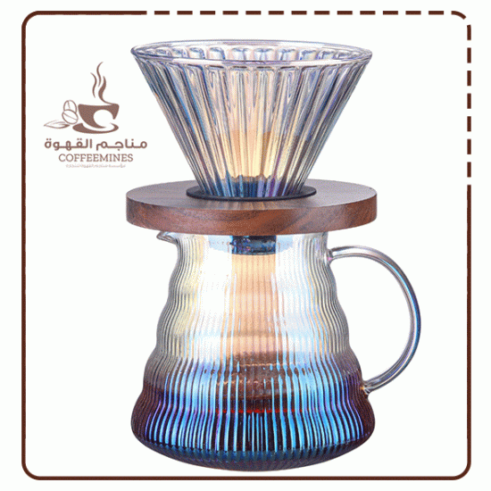 طقم الفخامة  V60 زجاجي | اسود شفاف - MG056