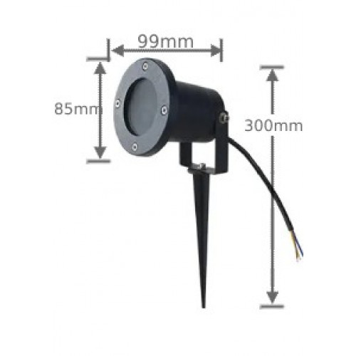 كشاف انارة خارجي غرس جسم أسود مع امكانية تركيب سبوت GU10 كشاف انارة خارجي غرس جسم أسود مع امكانية تركيب سبوت GU10