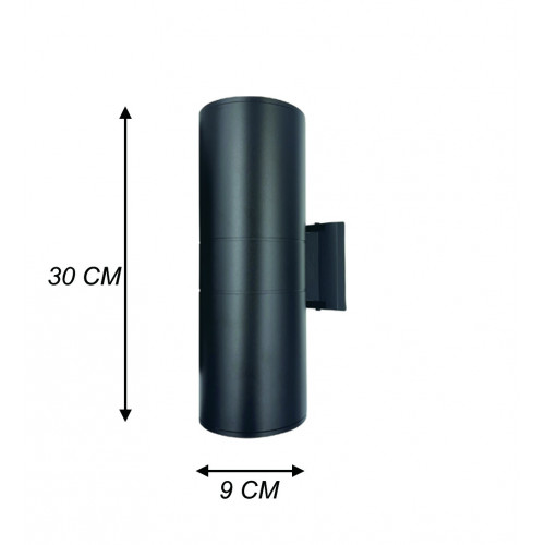 وحدة انارة سفلية علوية مقاس 300*90 أسود مع امكانية تركيب لمبات E27 عدد 2 وحدة انارة سفلية علوية مقاس 300*90 أسود مع امكانية تركيب لمبات E27 عدد 2