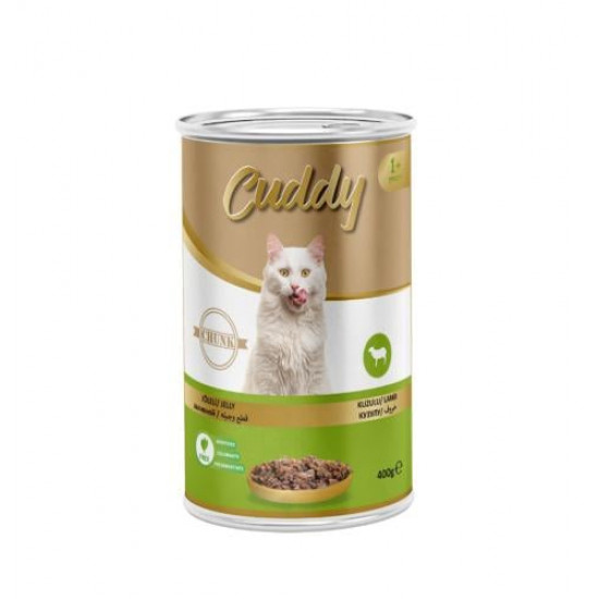 معلبات قطط خروف قطع مع الجيلي 400 جرام cuddy معلبات قطط خروف قطع مع الجيلي 400 جرام cuddy