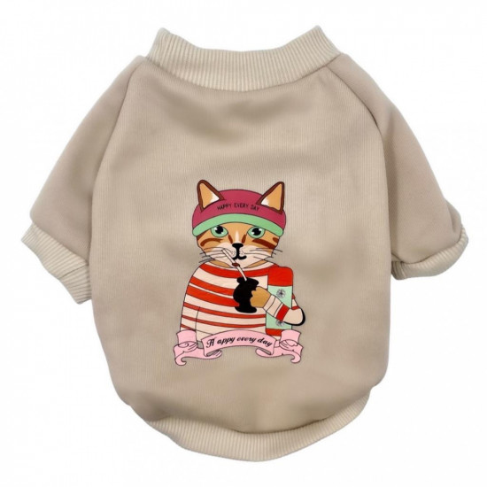 تيشيرت احمر ناعم بأكمام طويلة للكلاب والقطط