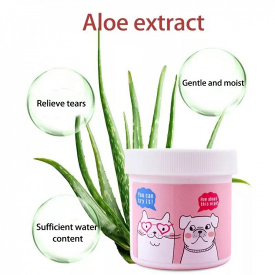 مناديل  لتنظيف العيون للقطط والكلاب 120قطعة