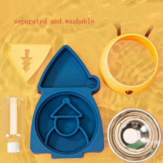 صحن طعام بتصميم غزال لطيف مع مشربية حجم كبير