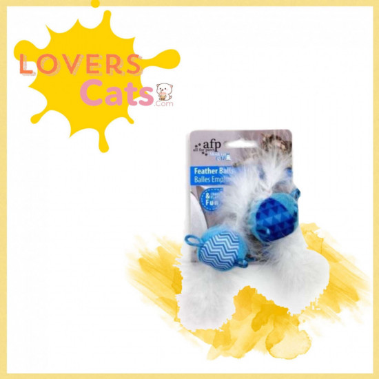 العاب قطط كات نيب feather Balls لون أزرق قطعتين العاب قطط كات نيب feather Balls لون أزرق قطعتين