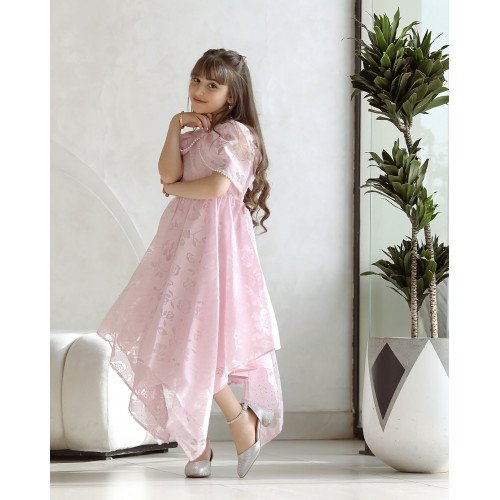 فستان بناتي زهري بتصميم ساحر يهبل - Mk2501012