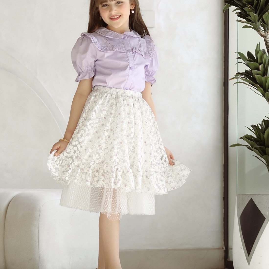 تيور بناتي بتطريز ورود الموف - Mk2501009