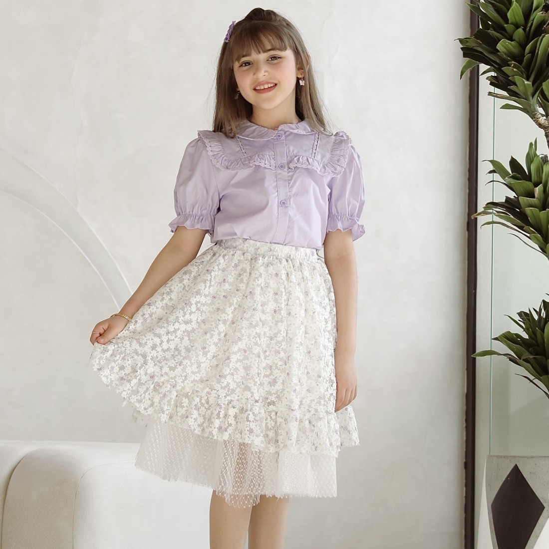 تيور بناتي بتطريز ورود الموف - Mk2501009