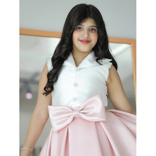 تيور بناتي لحمي بفيونكه على التنورة - m3645 تيور بناتي لحمي بفيونكه على التنورة - m3645