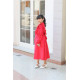 طقم فستان بناتي أحمر مع بوليرو مطرز | فستان سهرة فاخر - m3774