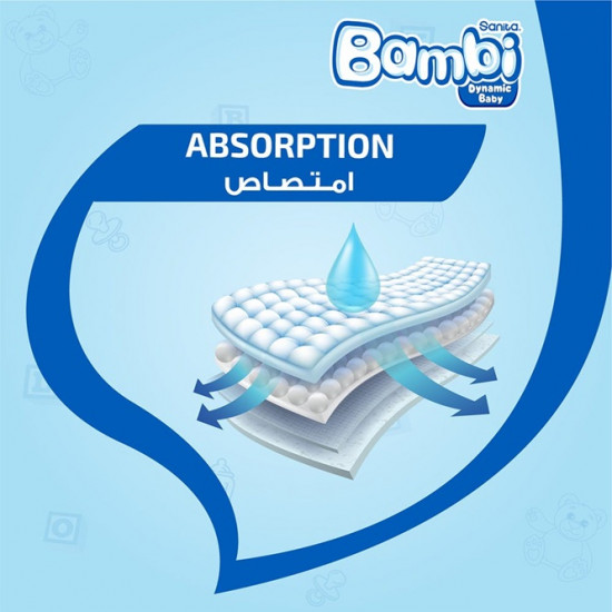بامبي مقاس (3) عبوة جامبو 70 حفاضة