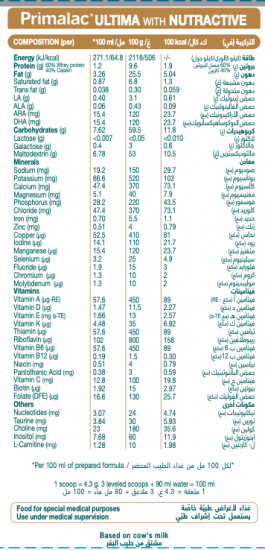 بريمالاك ألتيما ال اف حليب أطفال 400 جم بريمالاك ألتيما ال اف حليب أطفال 400 جم
