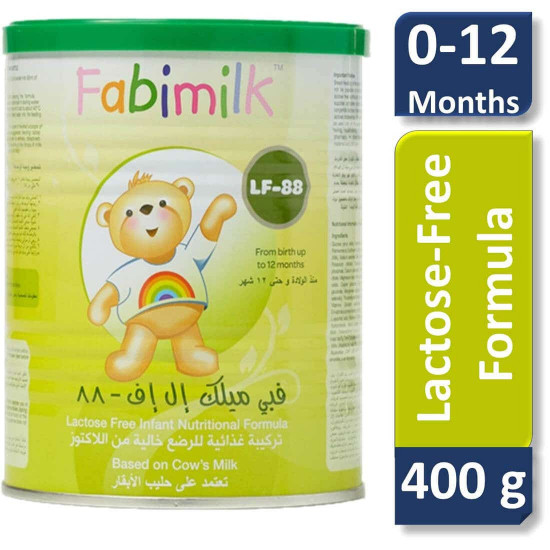فابي ميلك حليب أطفال ال إف - 88 (خالي من اللاكتوز) 400 جم فابي ميلك حليب أطفال ال إف - 88 (خالي من اللاكتوز) 400 جم