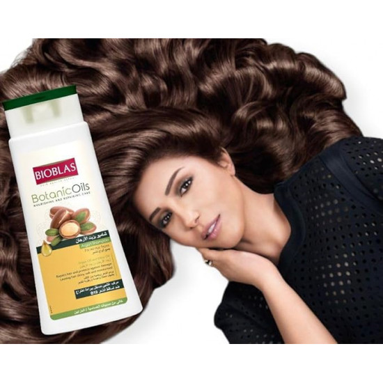 شامبو بيوبلاس بزيت الارجان لجميع أنواع الشعر 400 مل
