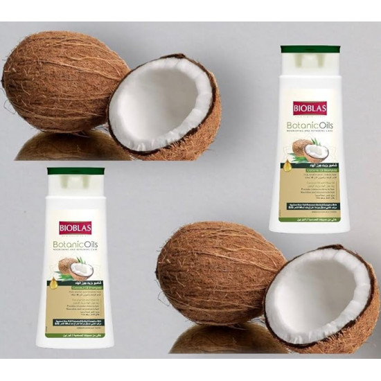 بايوبلاس شامبو زيوت نباتية للعناية المغذية والاصلاح بزيت جوز الهند لأنواع الشعر الباهت وغير اللامع، 400 مل