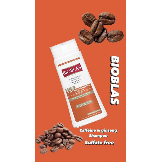 بايوبلاس شامبو عشبي لتساقط الشعر، الكافيين + الجينسنغ للشعر ذو الجذور الضعيفة والضعيفة، 400 مل