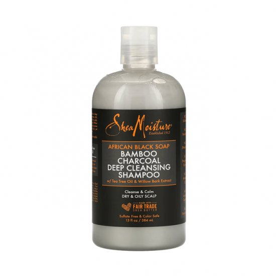 شامبو الصابون الأسود الأفريقي بفحم الخيزران لتنظيف العميق من شيا مويستشر - 384مل شامبو الصابون الأسود الأفريقي بفحم الخيزران لتنظيف العميق من شيا مويستشر - 384مل