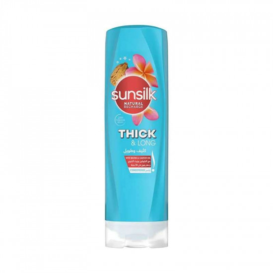 صانسيلك بلسم للشعر الكثيف والطويل بالبايوتين وزيت الخروع - 350 مل