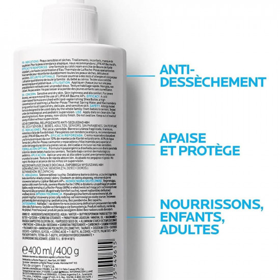 لاروش بوزيه ليبيكار لايت حليب لوشن مرطب للجسم - 400 مل