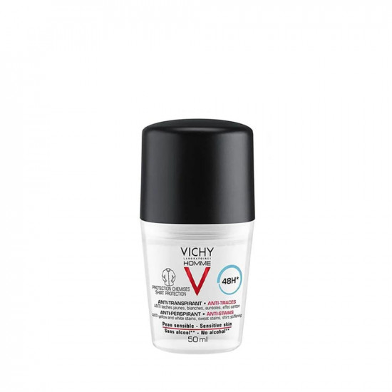 فيشي هوم مزيل عرق رول اون للرجال حماية 48 ساعة ضد البقع - 50 مل فيشي هوم مزيل عرق رول اون للرجال حماية 48 ساعة ضد البقع - 50 مل