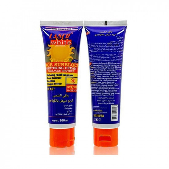 ليزر وايت كريم مبيض واقي من الشمس مع حماية الكولاجين - 100 مل