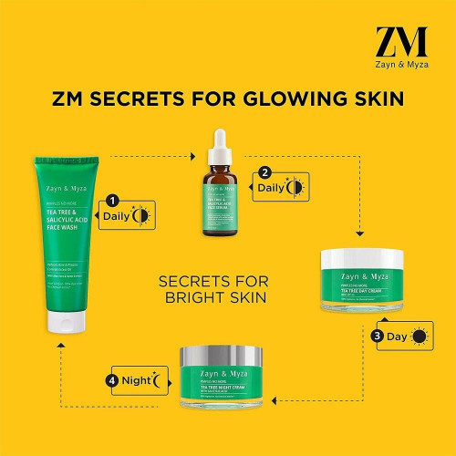 زين وميزا غسول وجه بحمض الساليسيليك وزيت شجرة الشاي - 150 مل