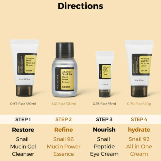 كوسركس مجموعة الحلزون للعناية بالبشرة 4 في 1