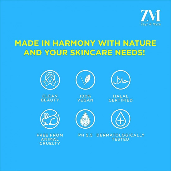 زين وميزا غسول وجه بفيتامين سي مع الصبار وبذور الريحان - 150 مل