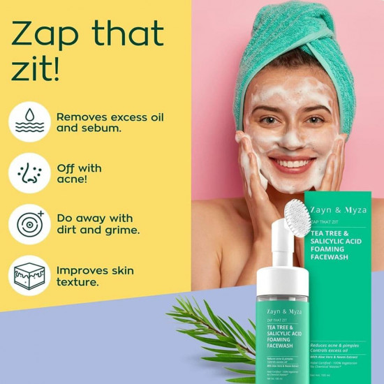 زين و ميزا غسول رغوي بحمض الساليسيليك وزيت شجرة الشاي - 100 مل زين و ميزا غسول رغوي بحمض الساليسيليك وزيت شجرة الشاي - 100 مل