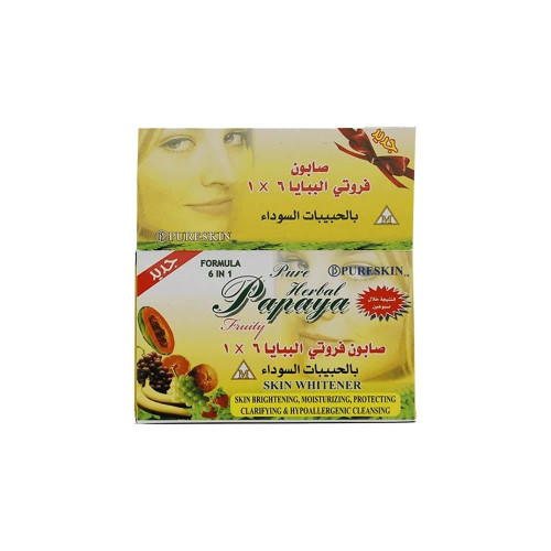 بيورسكين صابون البابايا 6 في 1 بالحبيبات السوداء 135 جرام بيورسكين صابون البابايا 6 في 1 بالحبيبات السوداء 135 جرام