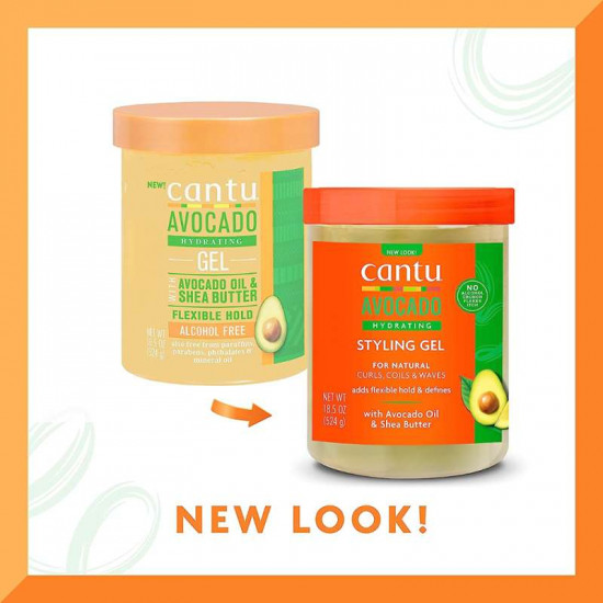 جل الأفوكادو المرطب لتصفيف الشعر من كانتو - 524 جرام