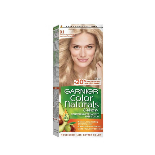 غارنييه كولور ناتشورالز صبغة شعر - أشقر رمادي فاتح جدا 9.1 غارنييه كولور ناتشورالز صبغة شعر - أشقر رمادي فاتح جدا 9.1